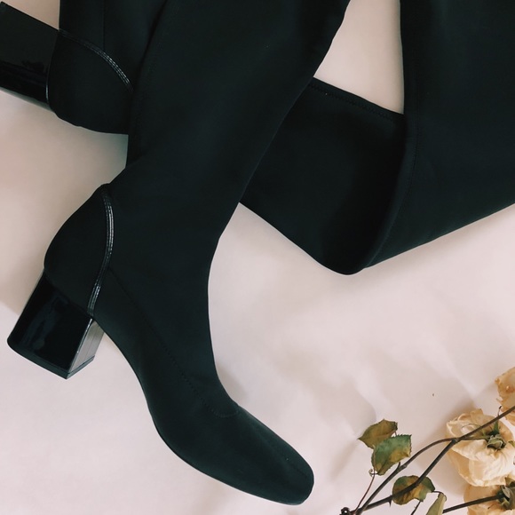 Zara Shoes - Zara Neoprene Over-The-Knee Black Boots
